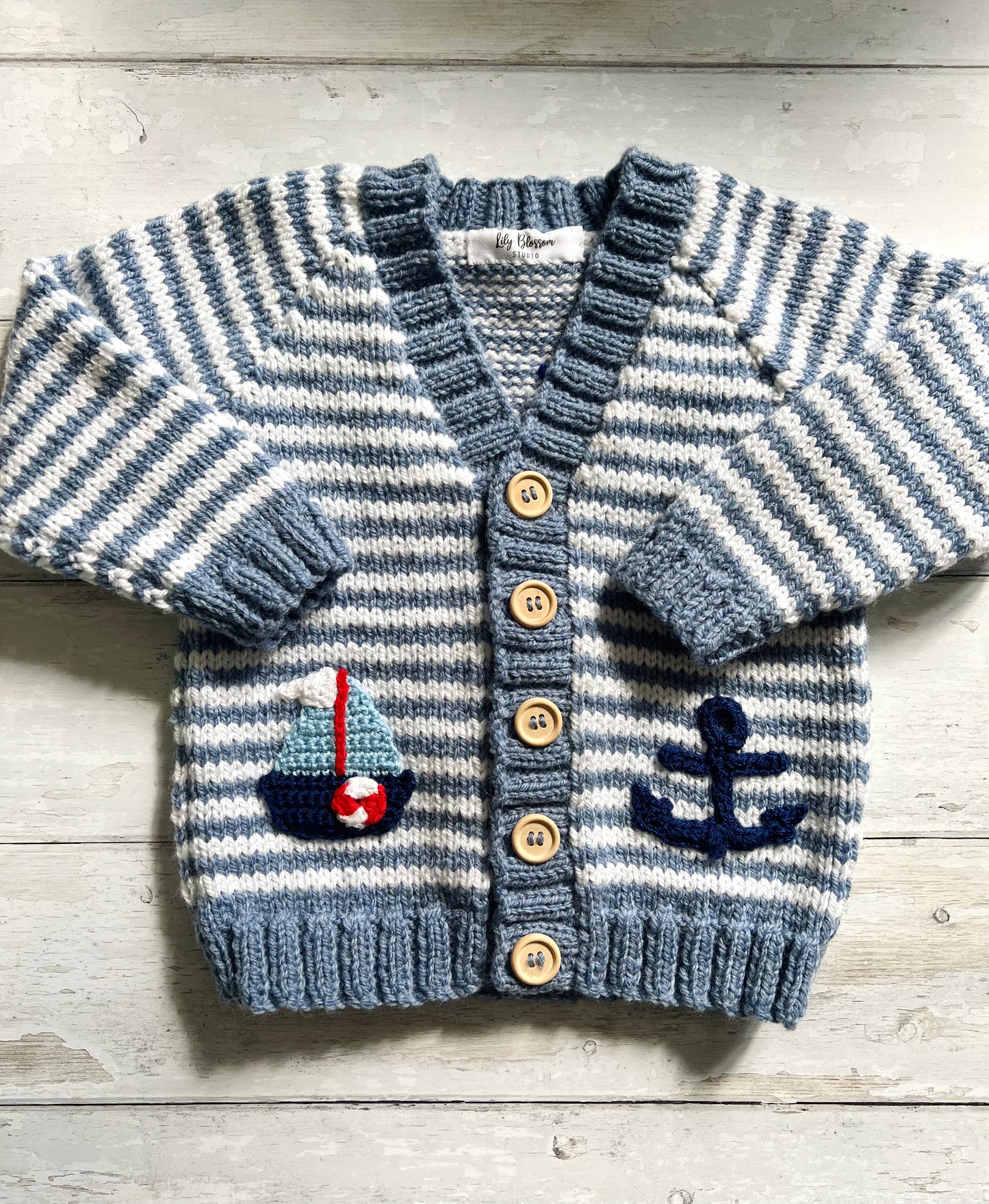 Ahoy Striped Nautical Cardigan