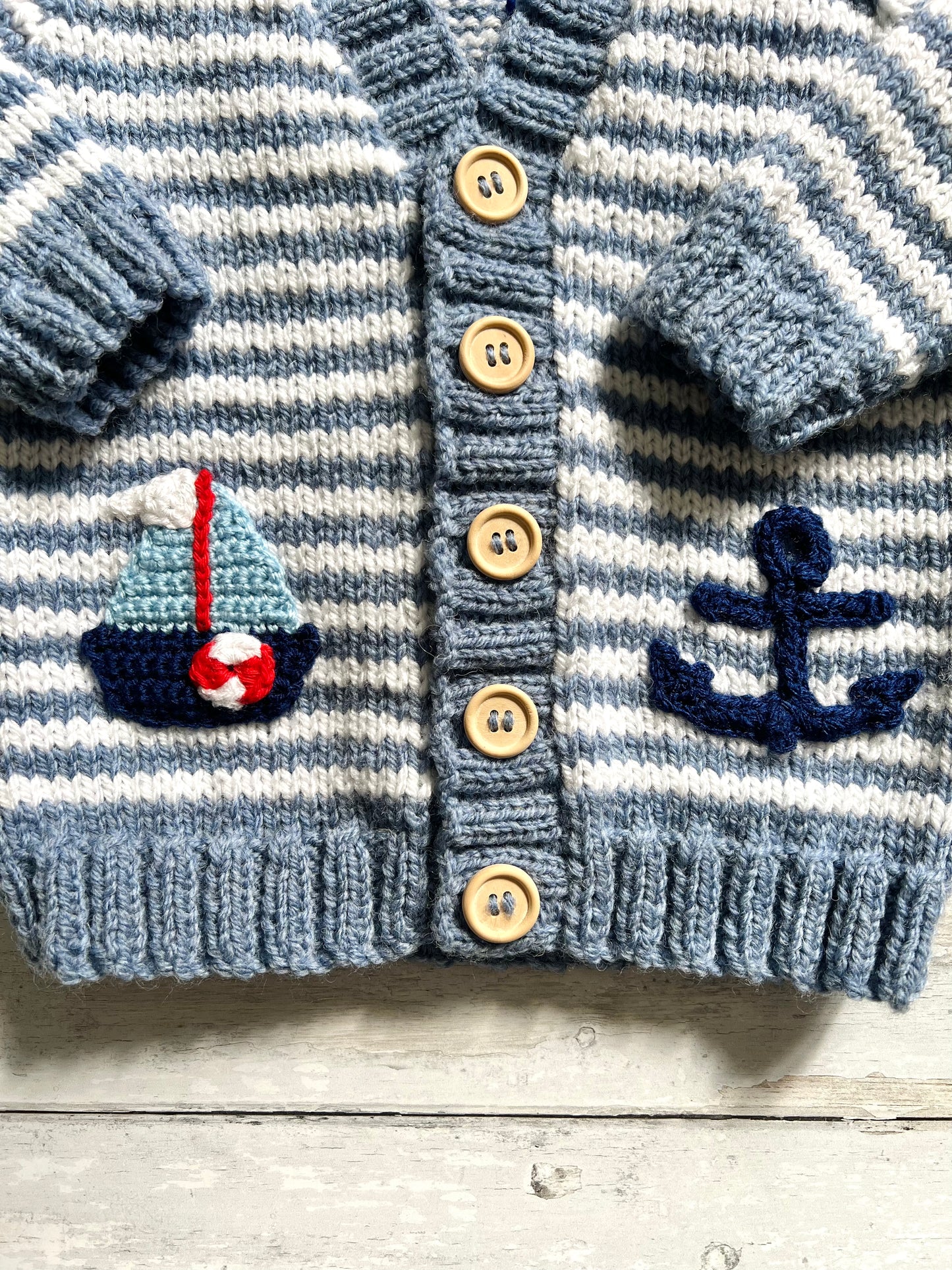 Ahoy Striped Nautical Cardigan