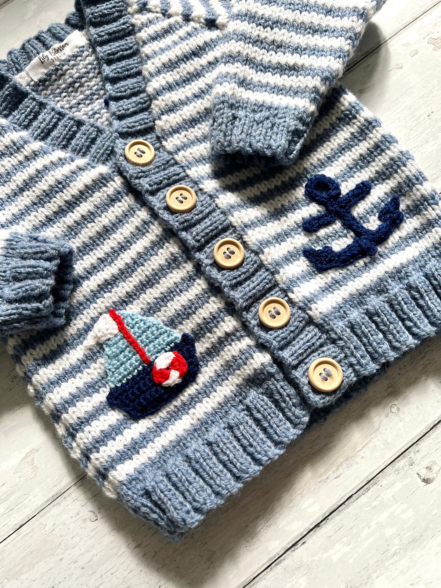 Ahoy Striped Nautical Cardigan