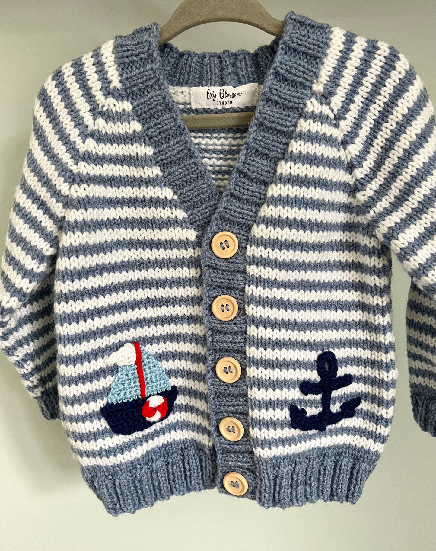 Ahoy Striped Nautical Cardigan