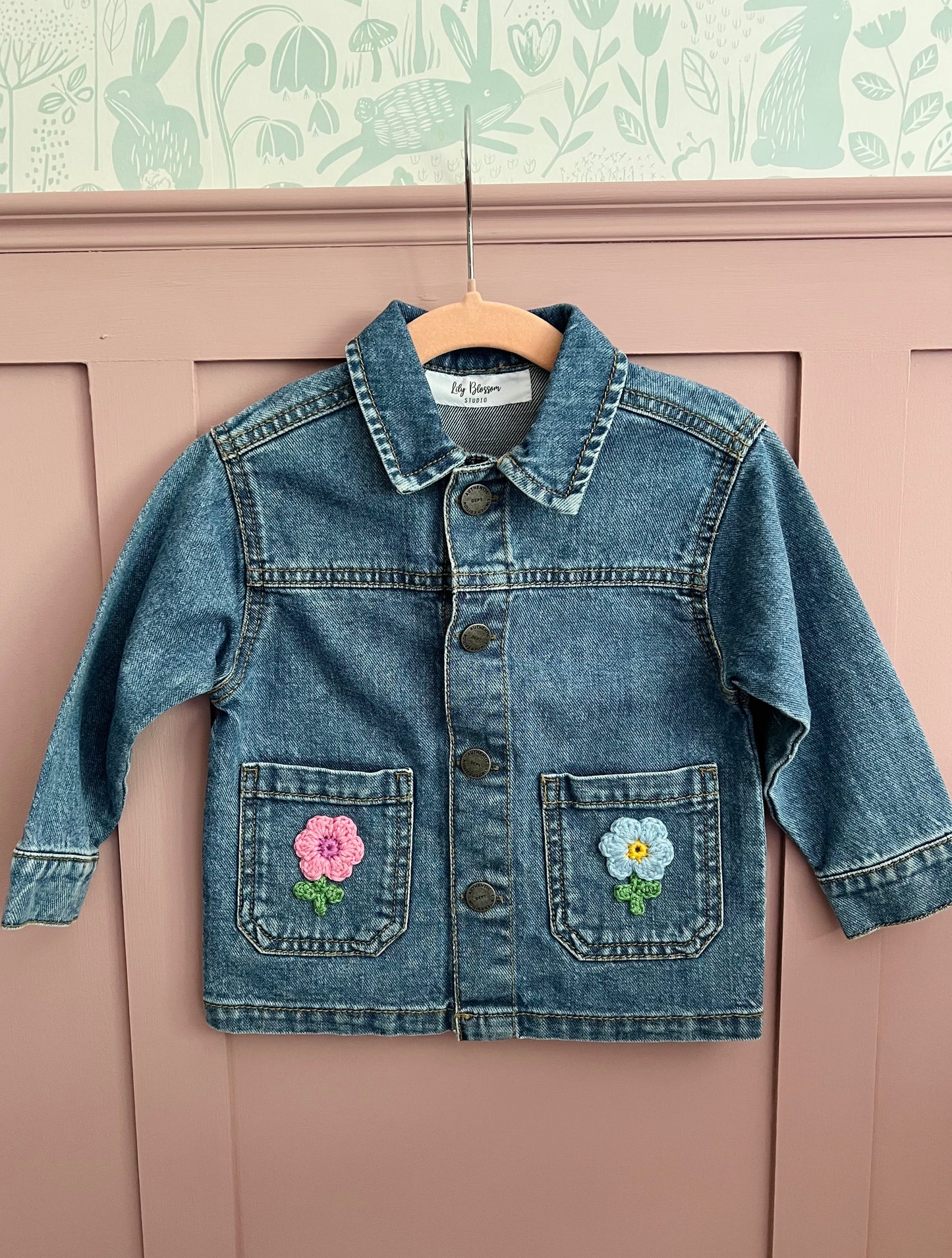 Floral Applique Denim Jacket