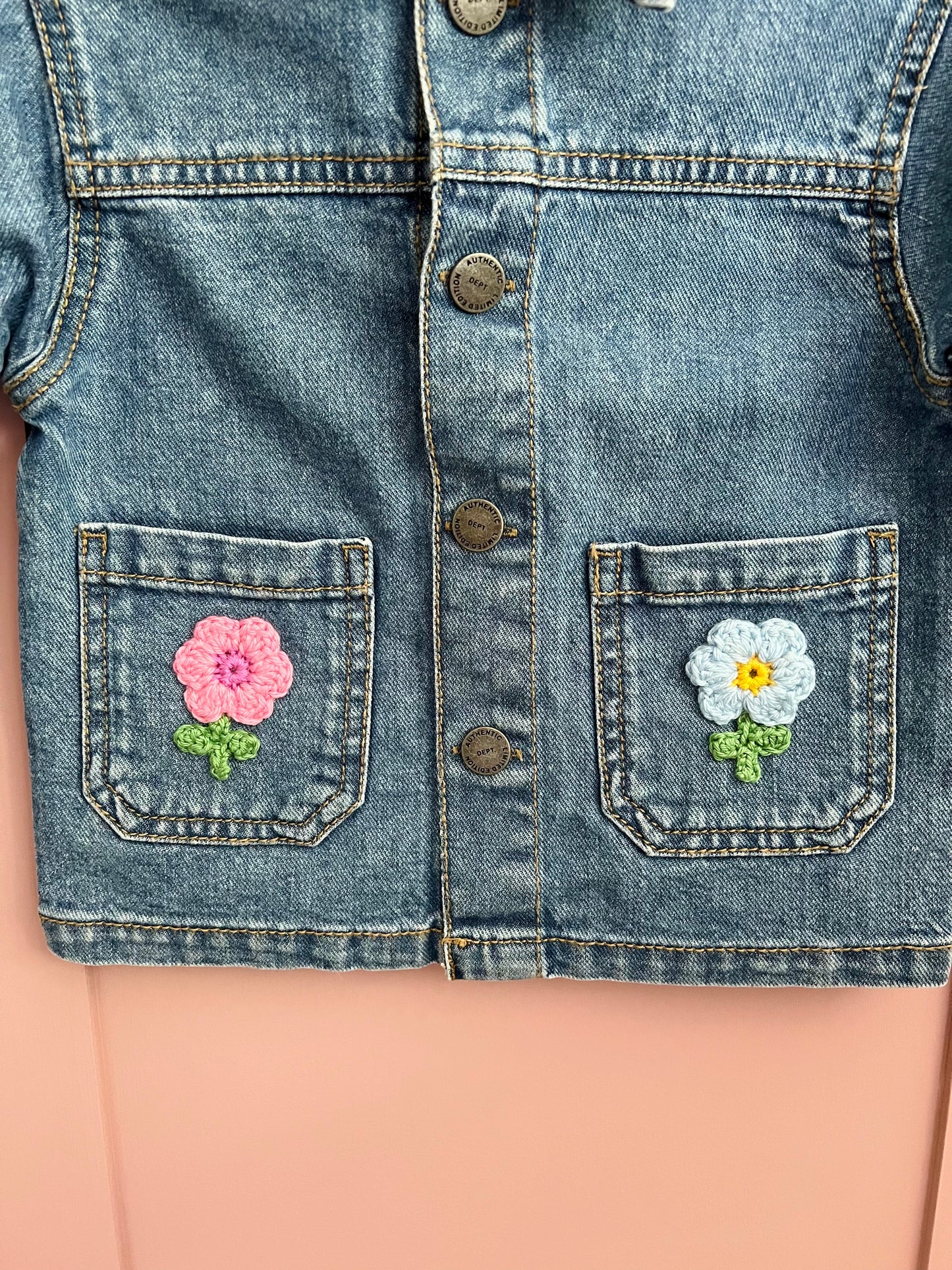 Floral Applique Denim Jacket