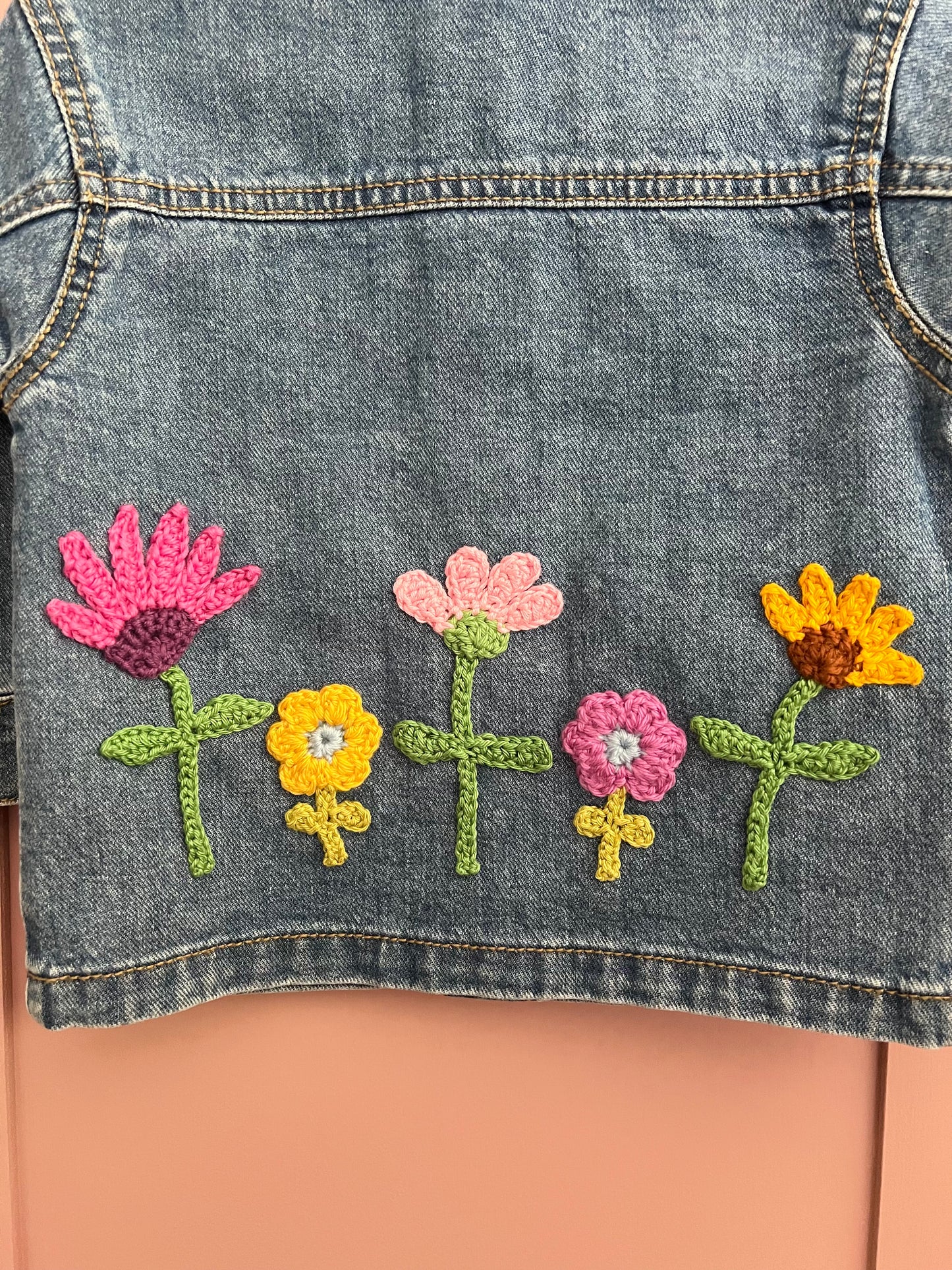 Floral Applique Denim Jacket