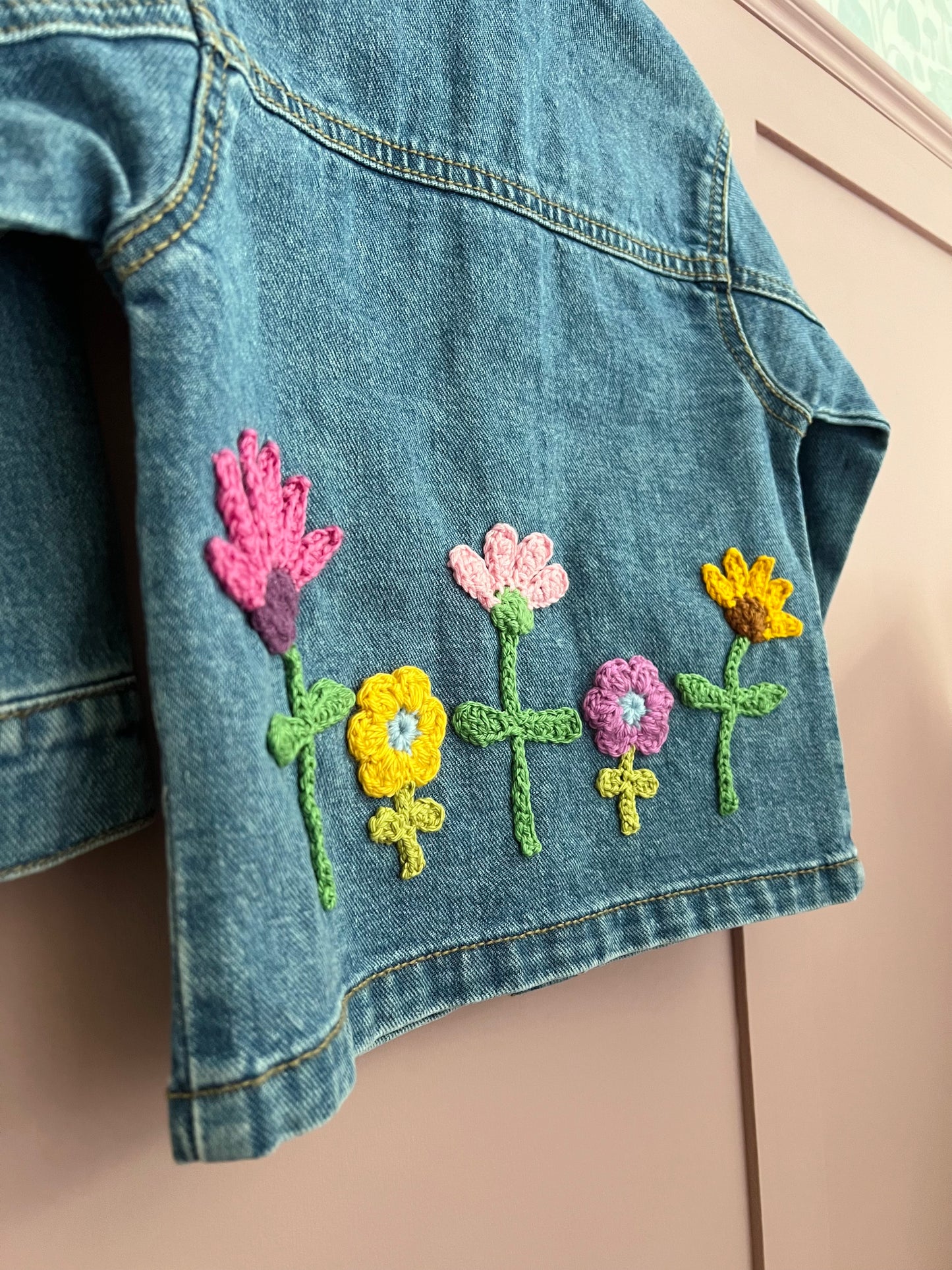 Floral Applique Denim Jacket