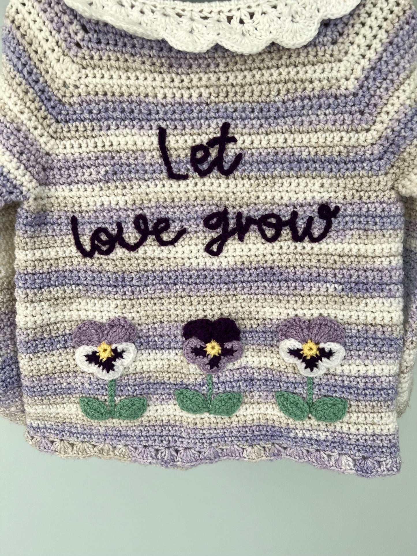 Let Love Grow Floral Striped Cardigan