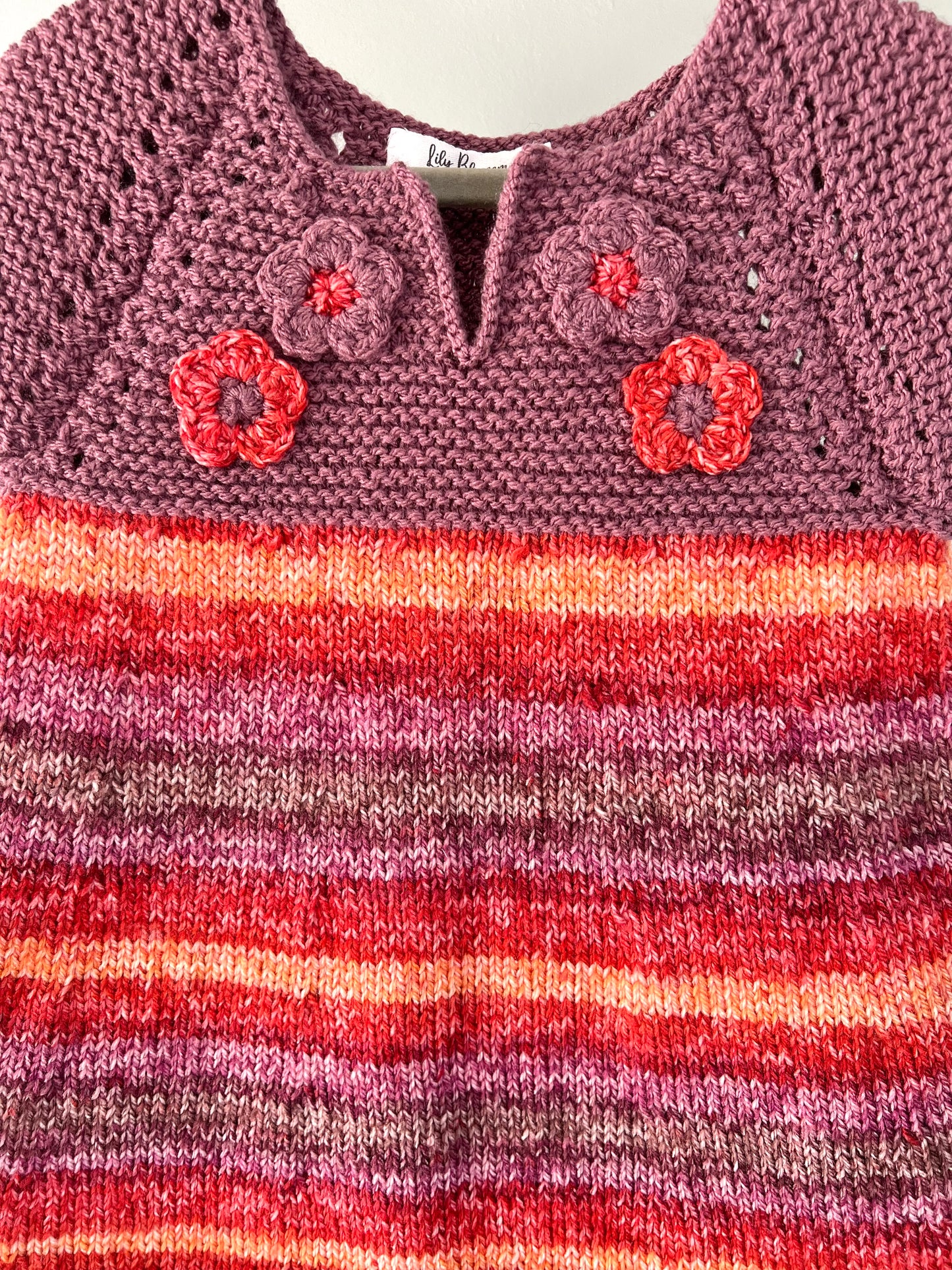 Knitted Dress with Flower Detailing