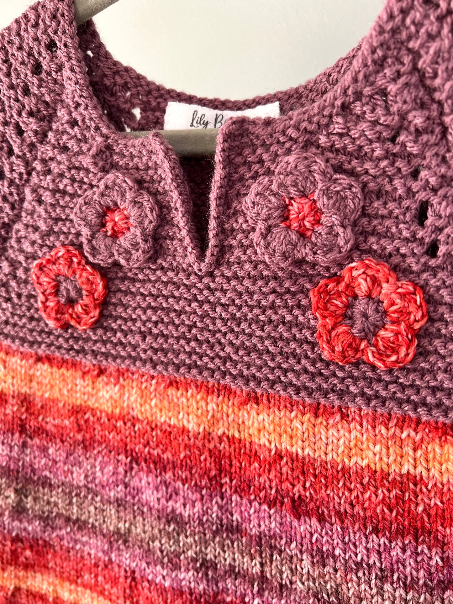 Knitted Dress with Flower Detailing