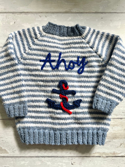 Ahoy Striped Nautical Cardigan