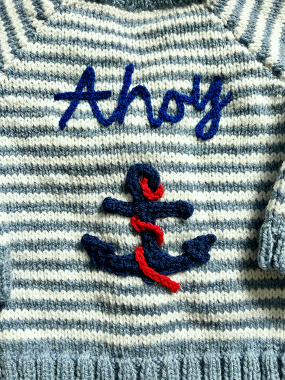 Ahoy Striped Nautical Cardigan