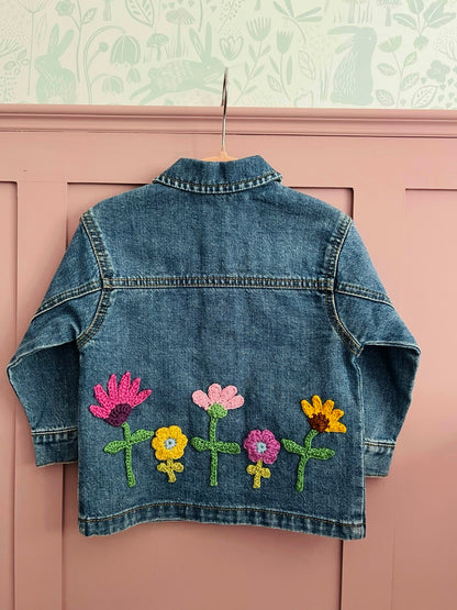 Floral Applique Denim Jacket
