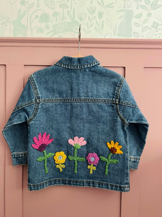 Floral Applique Denim Jacket