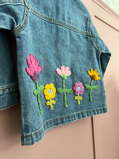 Floral Applique Denim Jacket