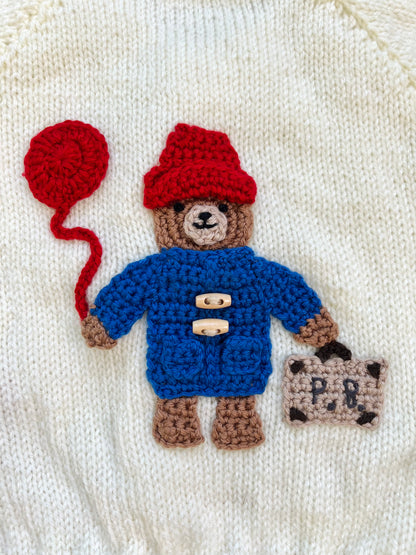 Paddington Bear Hand Knit Cream Cardigan