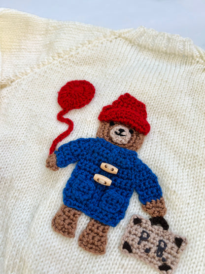 Paddington Bear Hand Knit Cream Cardigan