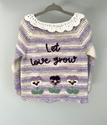 Let Love Grow Floral Striped Cardigan