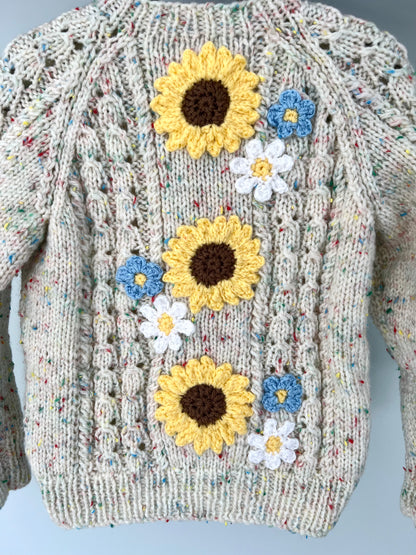 Sunflower, Daisy and Forget Me Not Cardigan