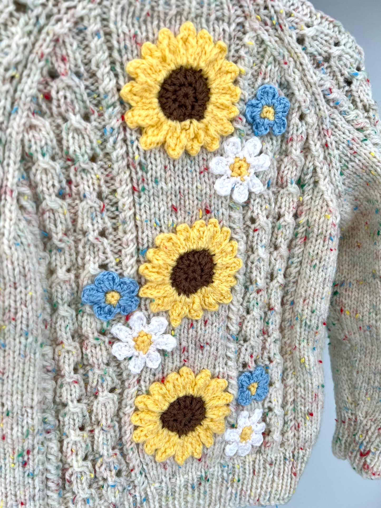 Sunflower, Daisy and Forget Me Not Cardigan