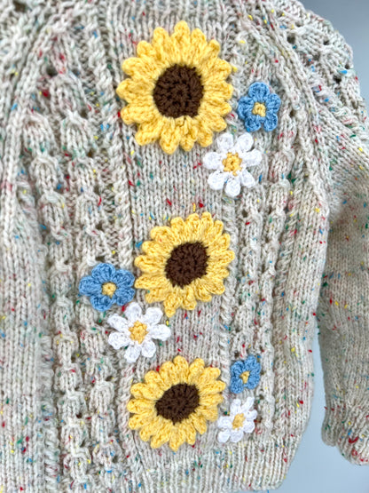 Sunflower, Daisy and Forget Me Not Cardigan