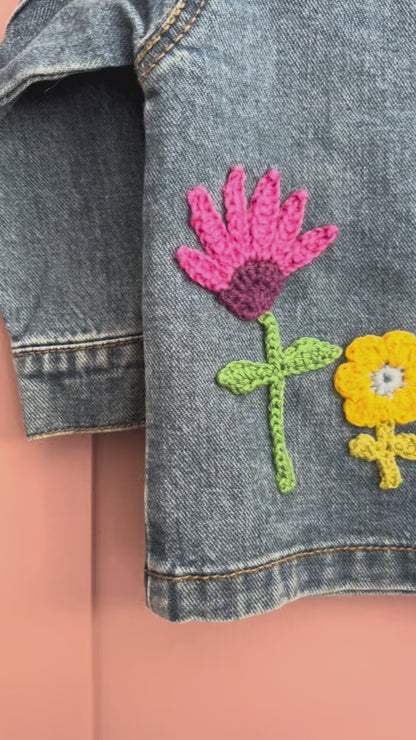 Floral Applique Denim Jacket